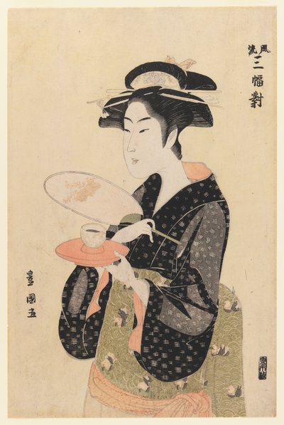 La Beauté de la Maison de Thé, de la série Furyu Sanpuku-tsui - Utagawa Toyokuni